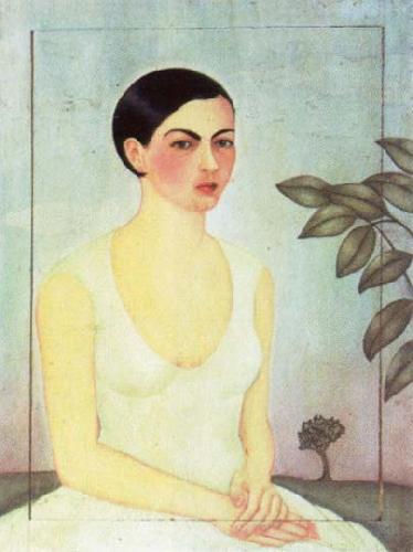 Frida Kahlo dama de blanco oil painting image